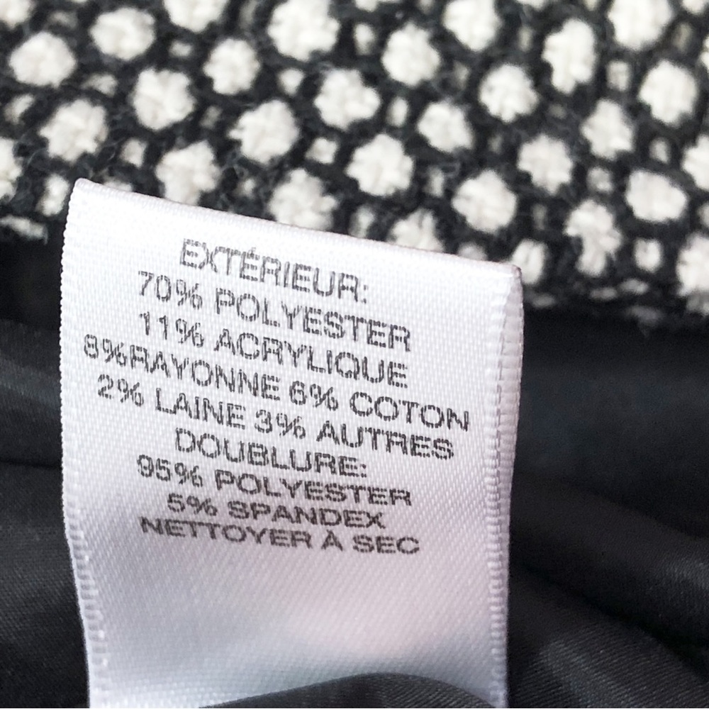 Lord & Taylor Black Ivory Tweed Dot Print Wool Blend Midi Pencil Skirt 16 - Picture 10 of 15